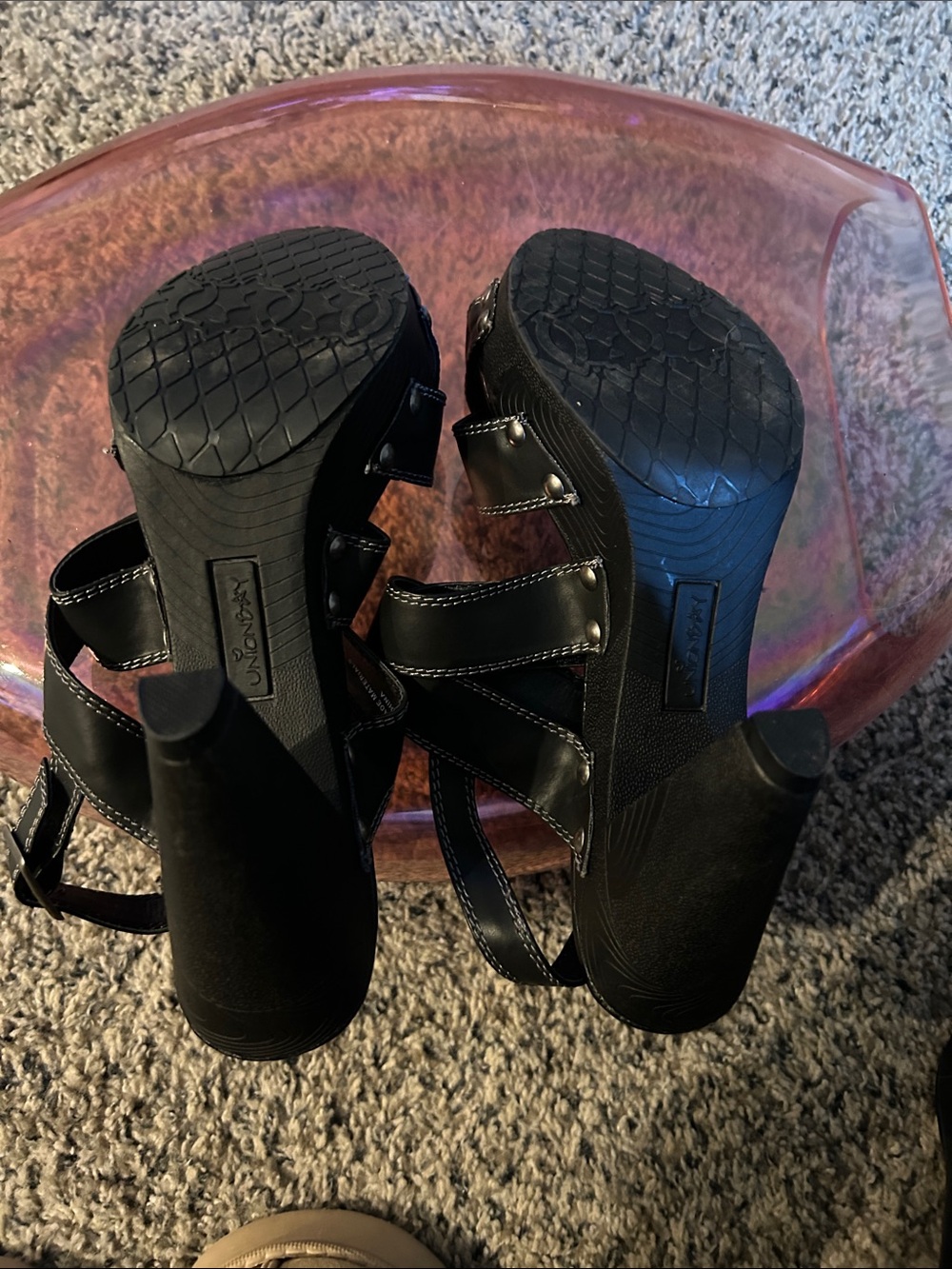 UNIONBAY Black Cross-Strap Slingback Sandals - Picture 3 of 3